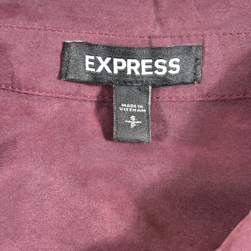 Express Womens Sleeveless Utility Shirt Dress Burgundy Half Zip Modal Small 3591 - Picture 2 of 6